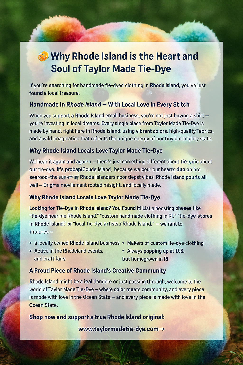 🎨 Why Rhode Island is the Heart and Soul of Taylor Made Tie-Dye